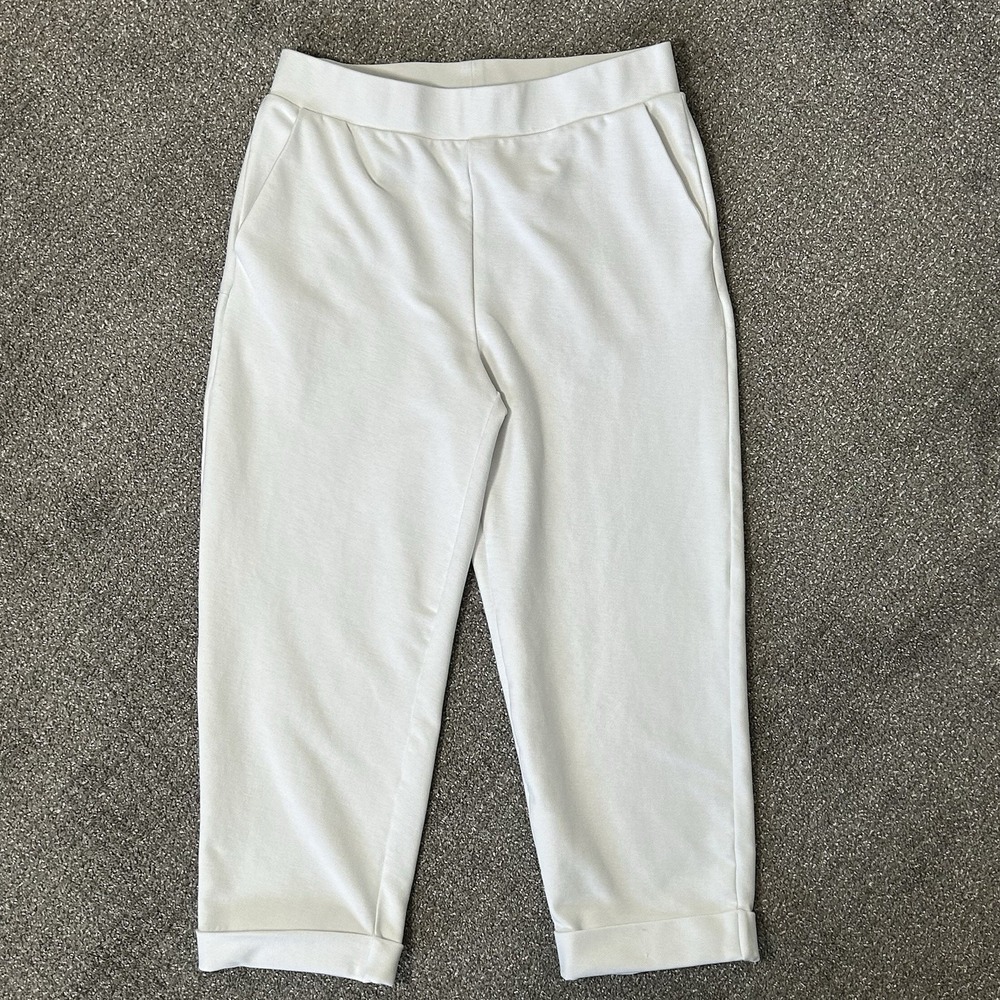 Michael Kors Pull-On Stretch White Capri Crop Pant Cuffed - Women's MEDIUM